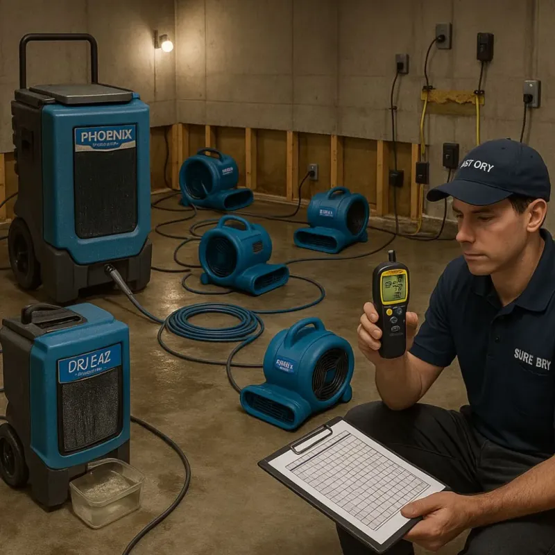 Structural Drying and Dehumidification process in Stuart, IA
